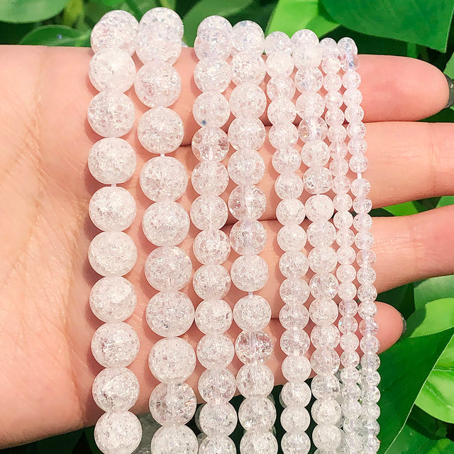 Natural White Crystal Pearls Jades Opal Stone Round
