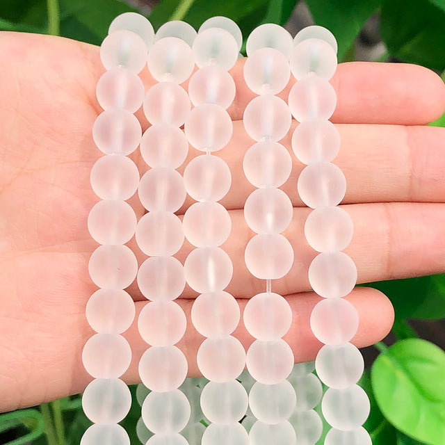 Natural White Crystal Pearls Jades Opal Stone Round