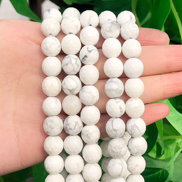 Natural White Crystal Pearls Jades Opal Stone Round