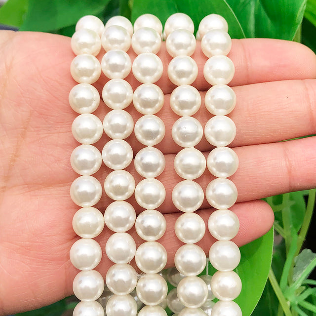 Natural White Crystal Pearls Jades Opal Stone Round