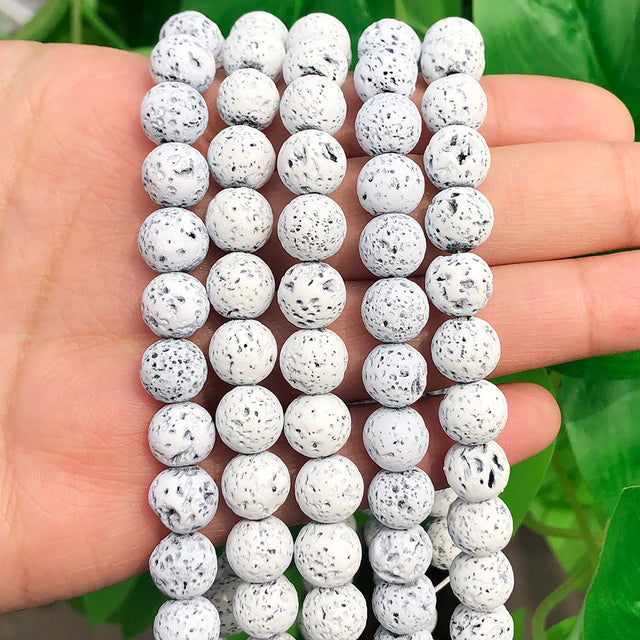Natural White Crystal Pearls Jades Opal Stone Round