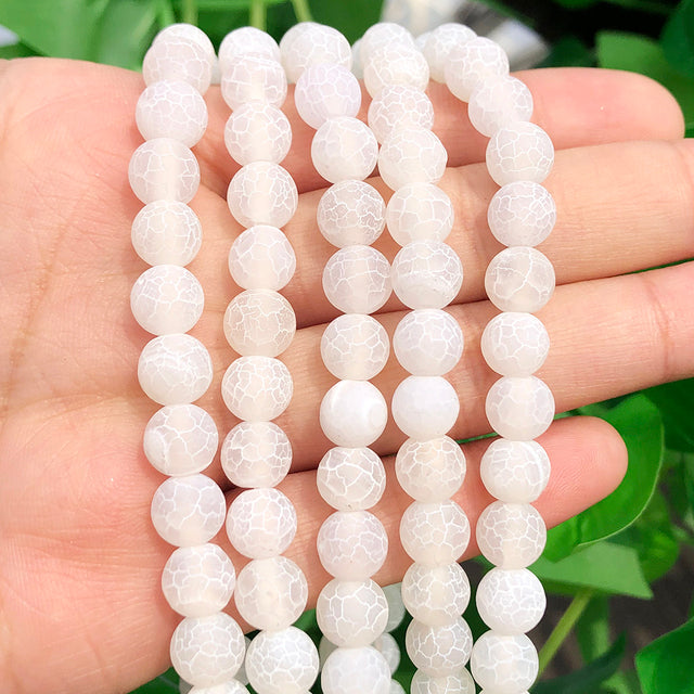 Natural White Crystal Pearls Jades Opal Stone Round