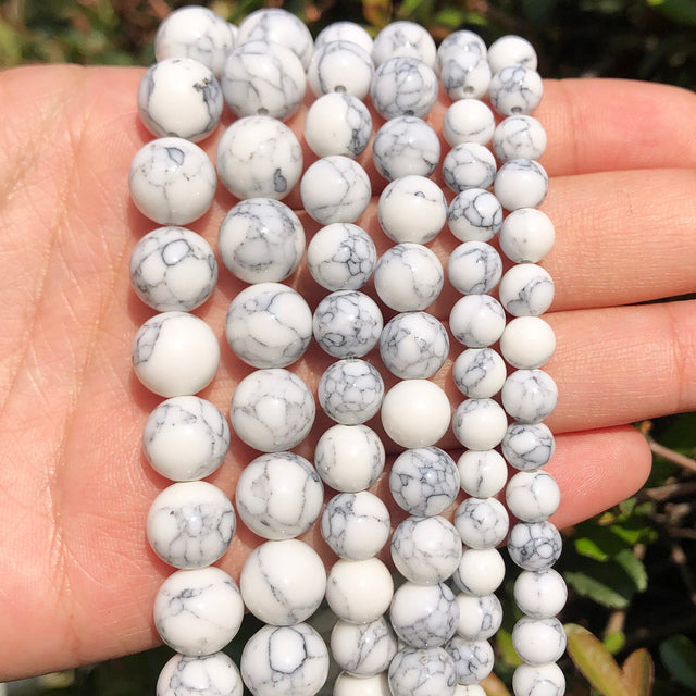 Natural White Crystal Pearls Jades Opal Stone Round