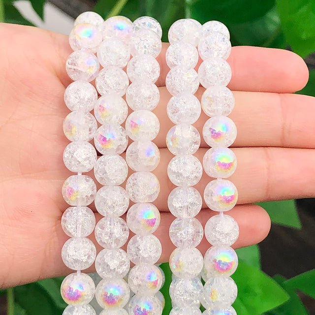 Natural White Crystal Pearls Jades Opal Stone Round
