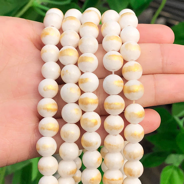 Natural White Crystal Pearls Jades Opal Stone Round