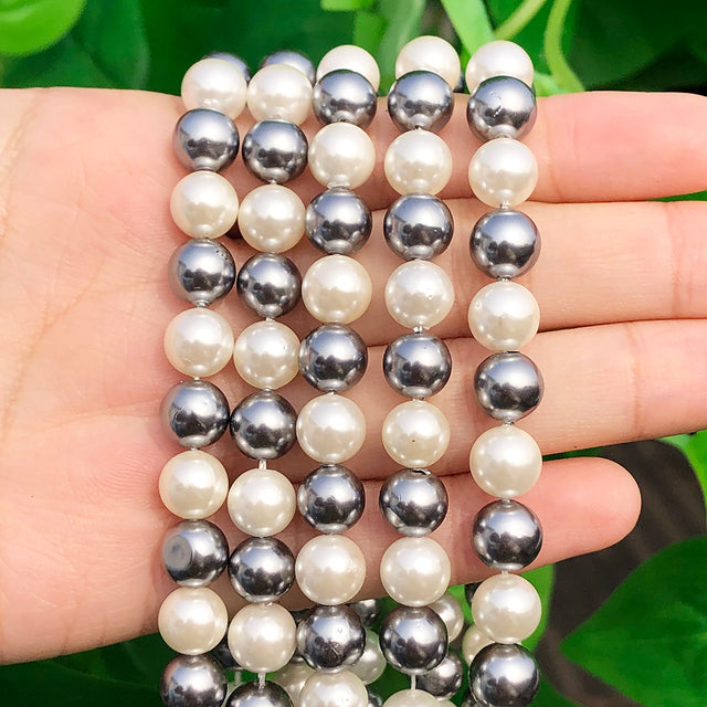 Natural White Crystal Pearls Jades Opal Stone Round