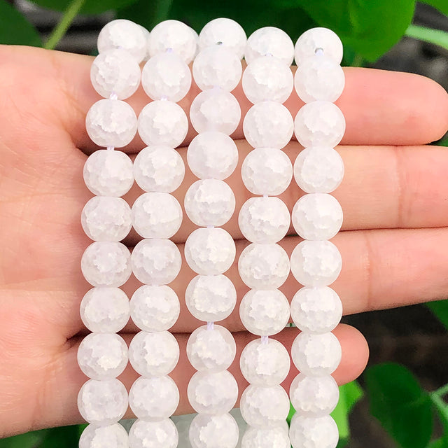Natural White Crystal Pearls Jades Opal Stone Round