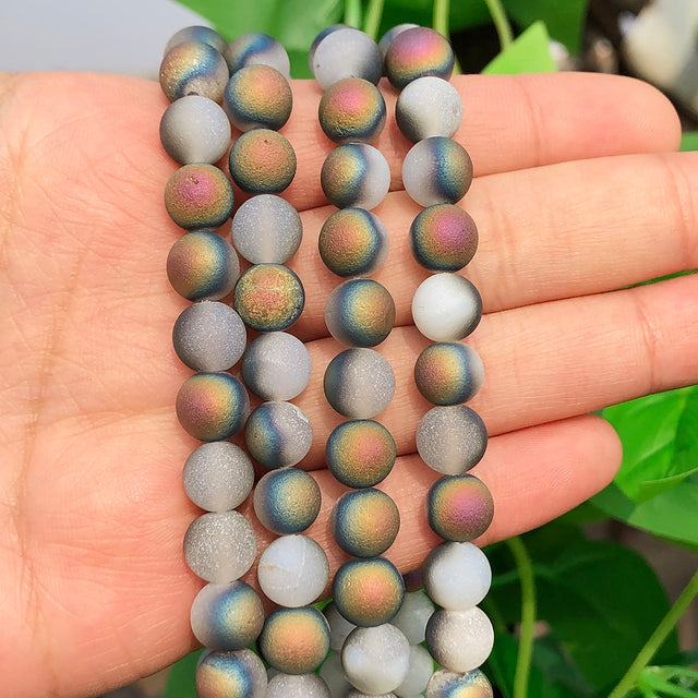 Natural White Crystal Pearls Jades Opal Stone Round