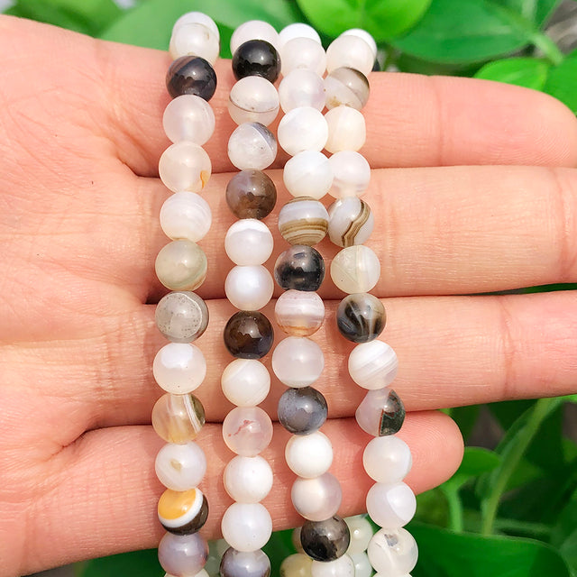 Natural White Crystal Pearls Jades Opal Stone Round