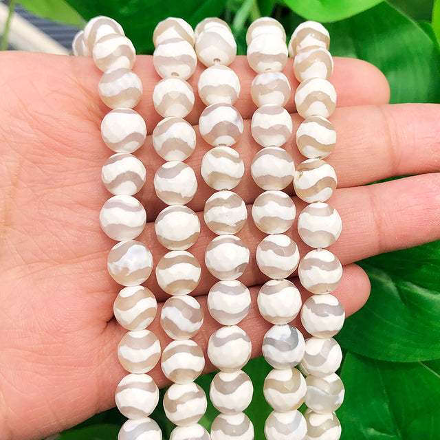 Natural White Crystal Pearls Jades Opal Stone Round
