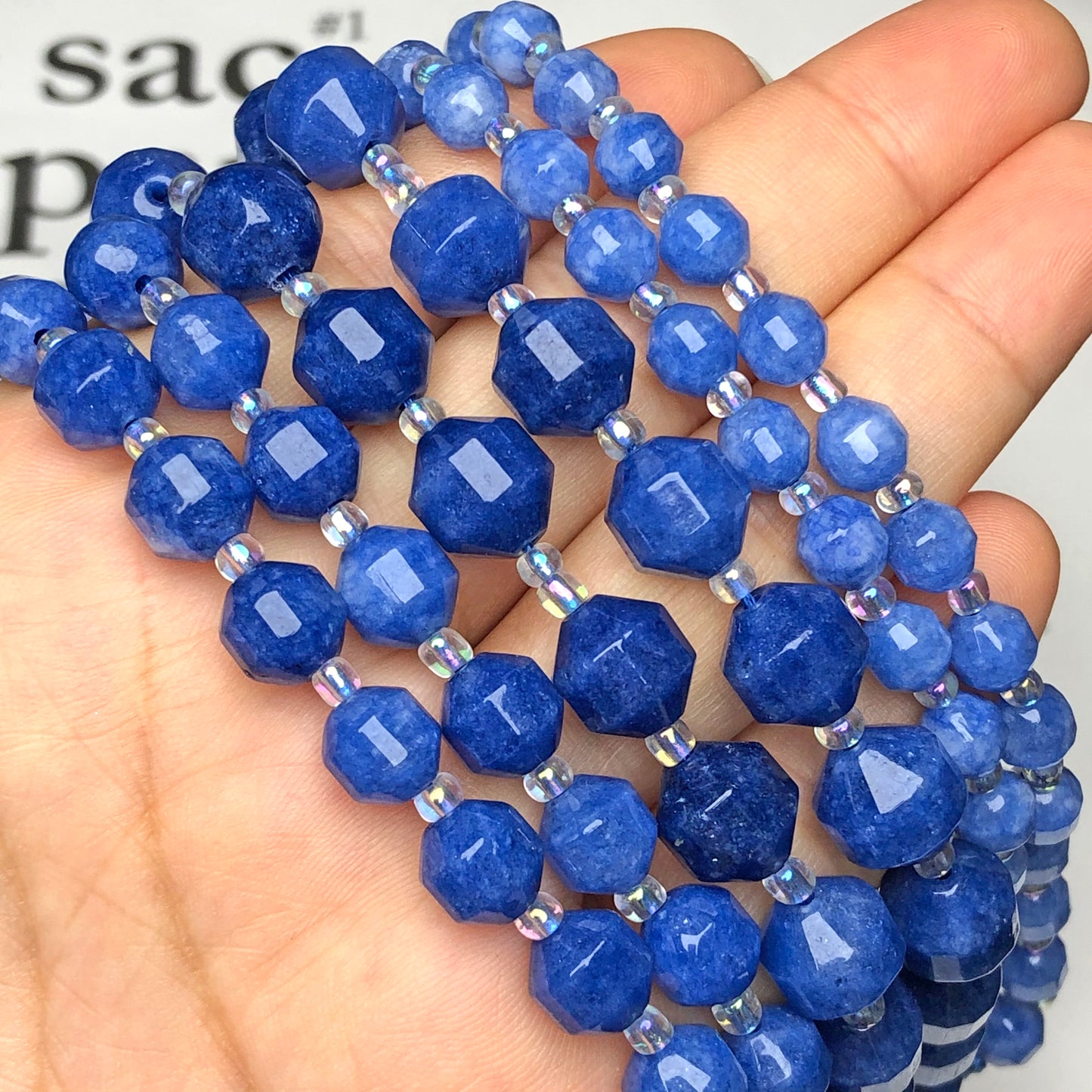 Natural Stone Faceted Blue Kyanite Jades Gem Round