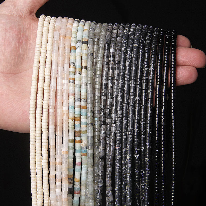 Natural Stone Spacer Beads Multicolor Flat Disc