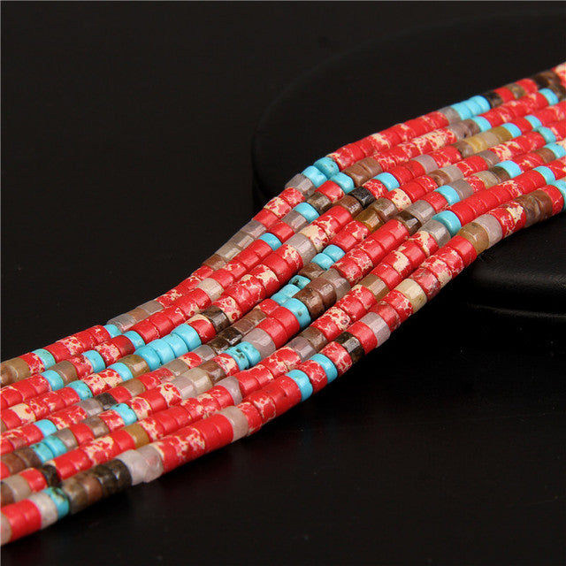 Natural Stone Spacer Beads Multicolor Flat Disc