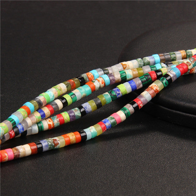 Natural Stone Spacer Beads Multicolor Flat Disc