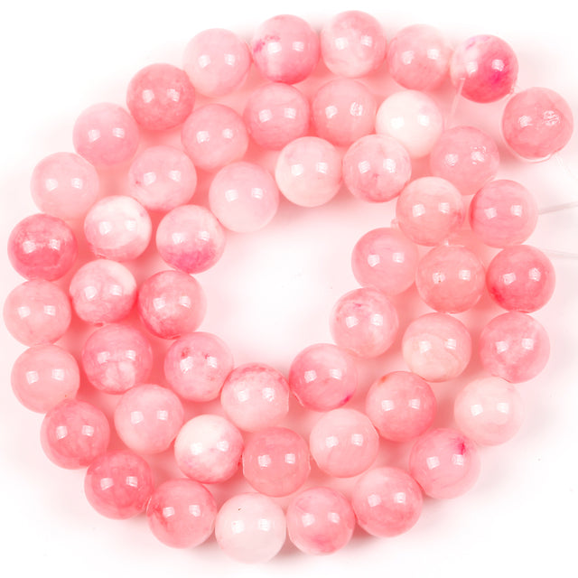 Natural Pink Jades Stone Round Beads