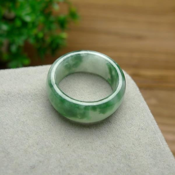 Natural Green Hetian Jade Ring