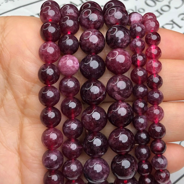 Natural Stone Dark Purple Sugilite Jades Beads