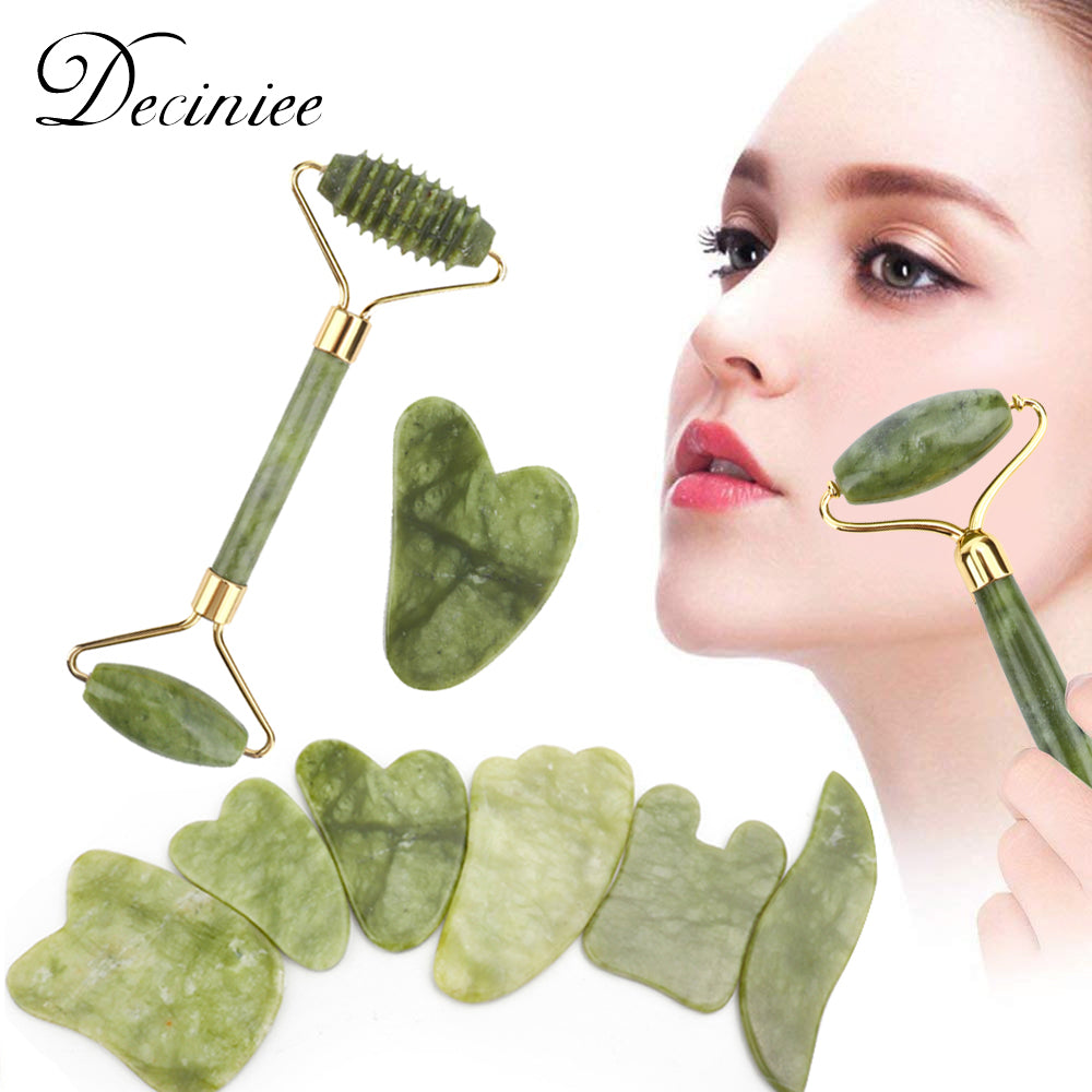 Facial Massager Jade Roller Anti Aging Face Beauty Set