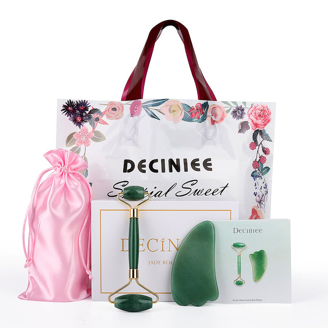 Rose Quartz Jade Roller Gua Sha Set Massager