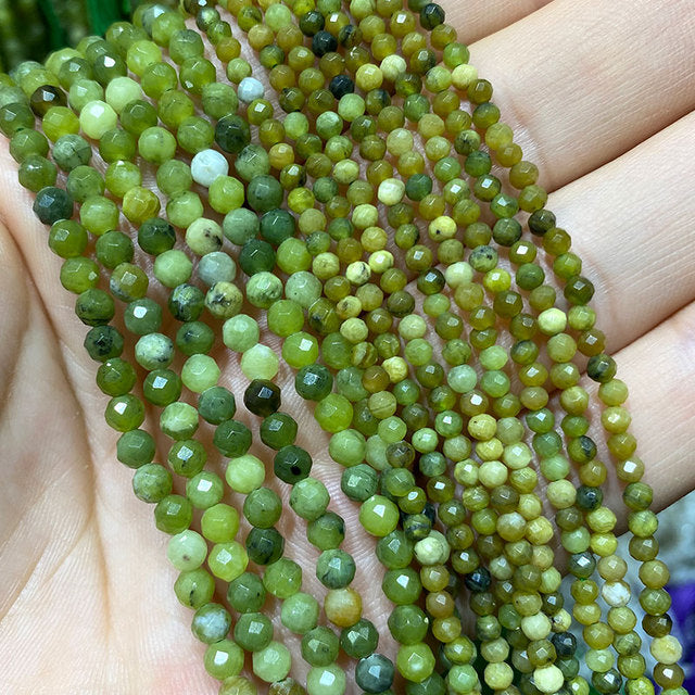 Jades Faceted Spacer Beads For Jewelry Making
