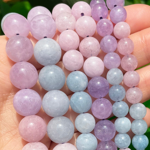 Natural Stone Dark Blue Chalcedony Jades Beads