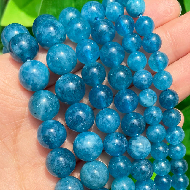 Natural Stone Dark Blue Chalcedony Jades Beads