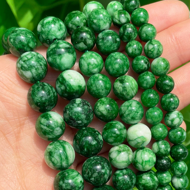 Natural Stone Dark Blue Chalcedony Jades Beads