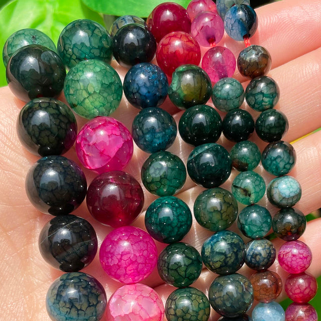 Natural Stone Dark Blue Chalcedony Jades Beads