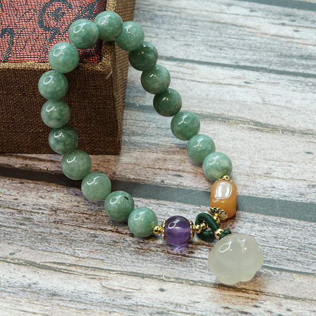 Jade Beaded Strand Bracelet Female Charm