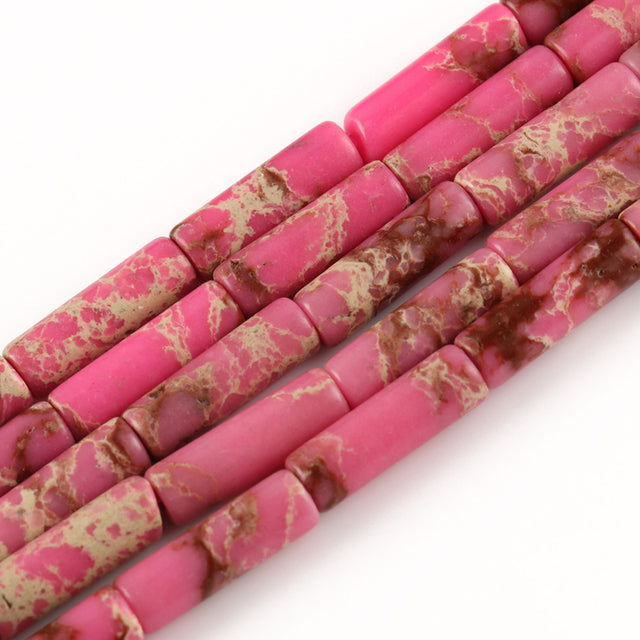 Natural Stones Tube Bead Howlite Malachite