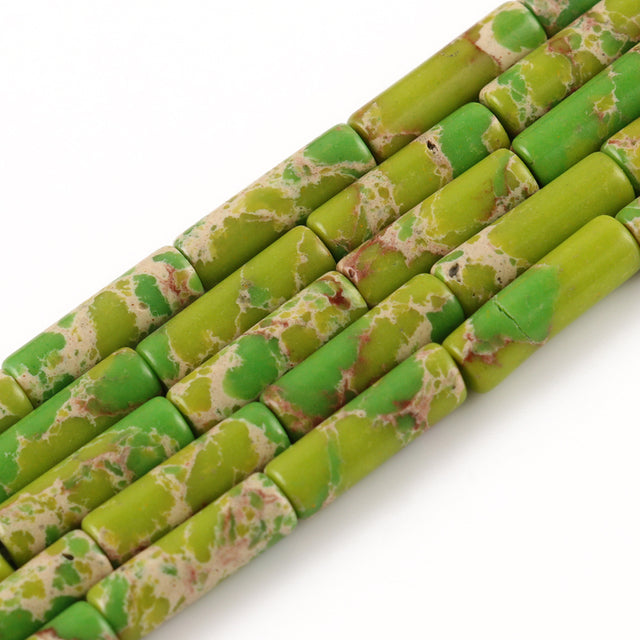 Natural Stones Tube Bead Howlite Malachite