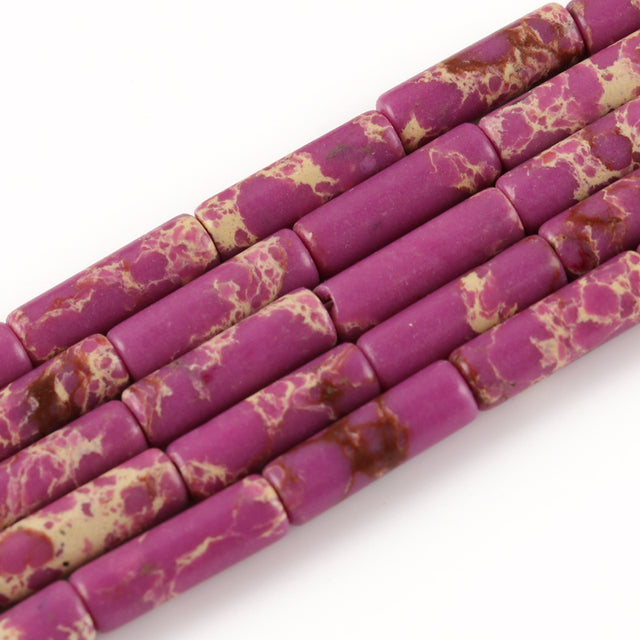 Natural Stones Tube Bead Howlite Malachite