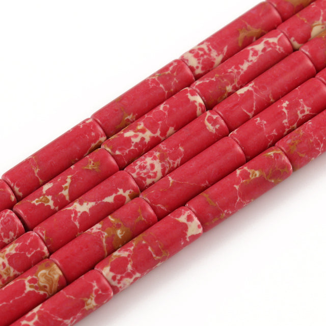 Natural Stones Tube Bead Howlite Malachite