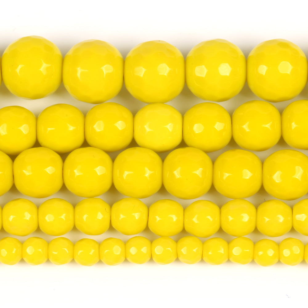 Natural Yellow Treasure Jades Stone Round Loose Beads