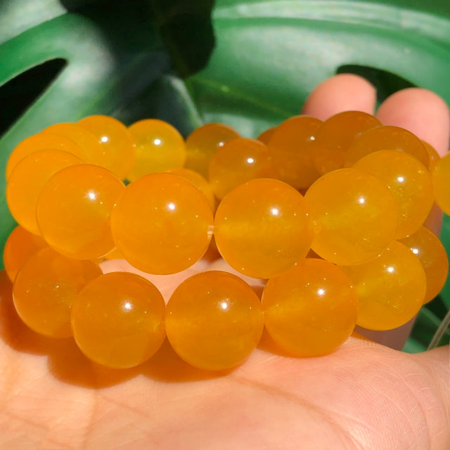 Natural Stone Orange Chalcedony Jades Beads