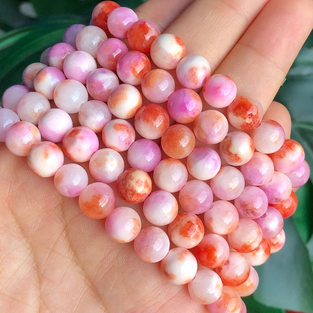 Natural Stone Orange Chalcedony Jades Beads