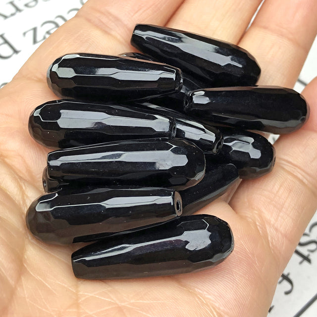 Natural Faceted Dark Red Jades Stone Water Drop