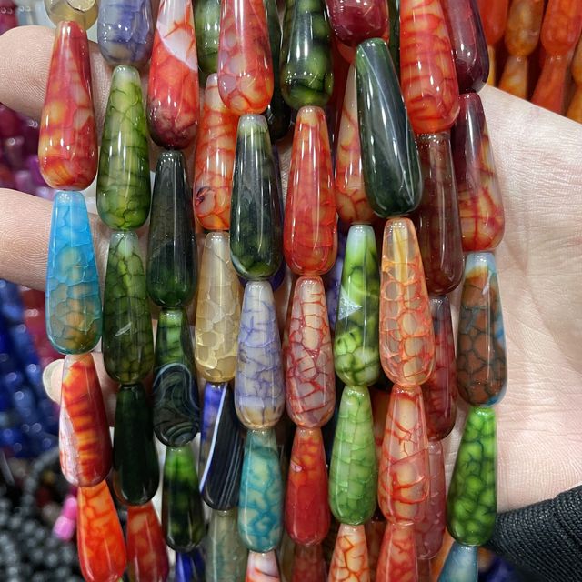 Natural Faceted Dark Red Jades Stone Water Drop