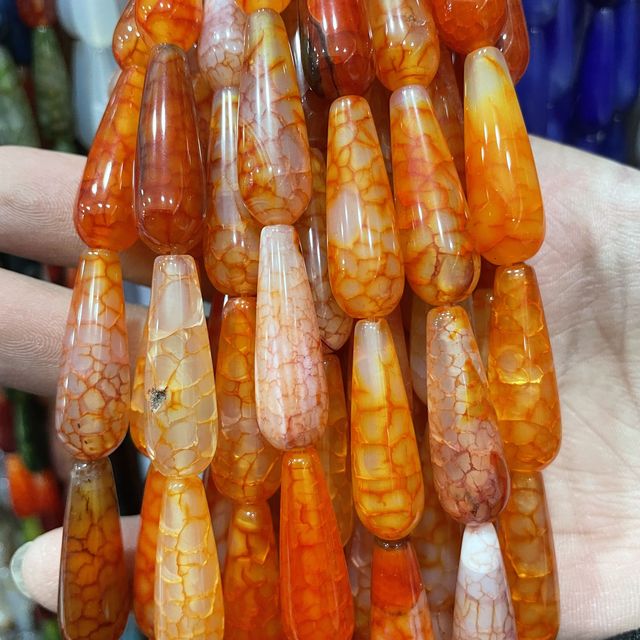 Natural Faceted Dark Red Jades Stone Water Drop