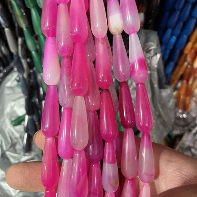 Natural Faceted Dark Red Jades Stone Water Drop