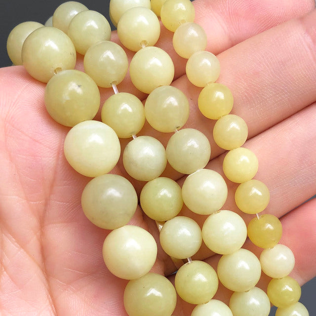 Natural Stone Beads Yellow Jades Agates Cat Eye