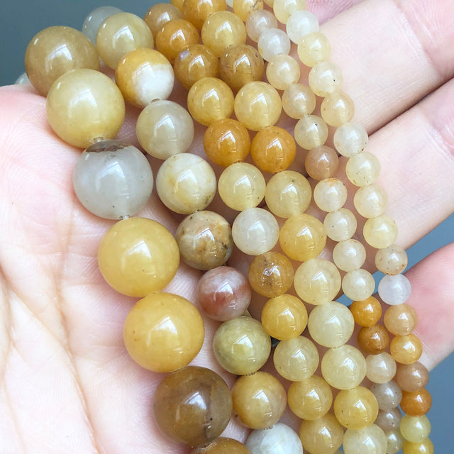 Natural Stone Beads Yellow Jades Agates Cat Eye