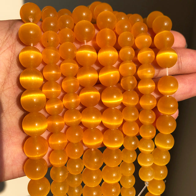 Natural Stone Beads Yellow Jades Agates Cat Eye