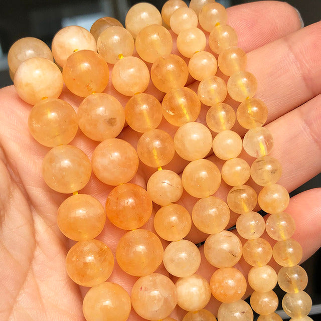 Natural Stone Beads Yellow Jades Agates Cat Eye