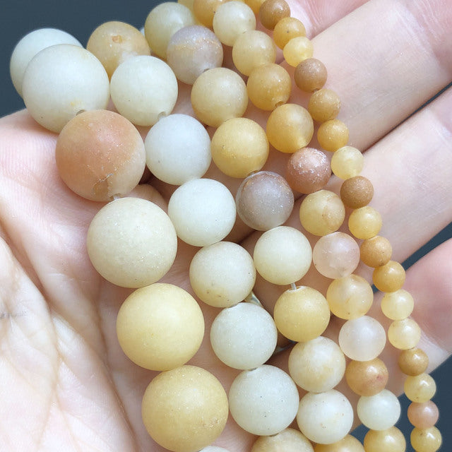 Natural Stone Beads Yellow Jades Agates Cat Eye