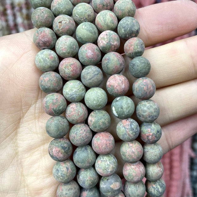 Natural Matte Frosted Agates Amazonite Jades Stone
