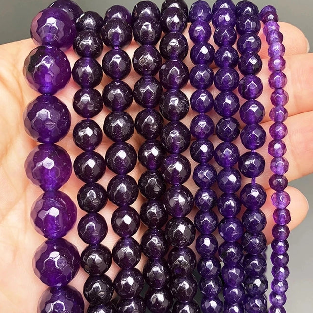 Natural Stone Purple Jades Crystal