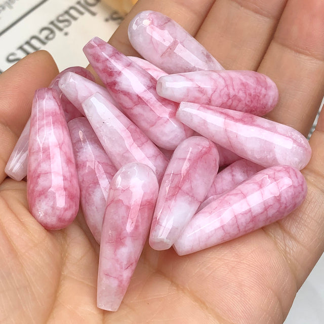 Dark Red Chalcedony Jades Natural Stone Water Drop