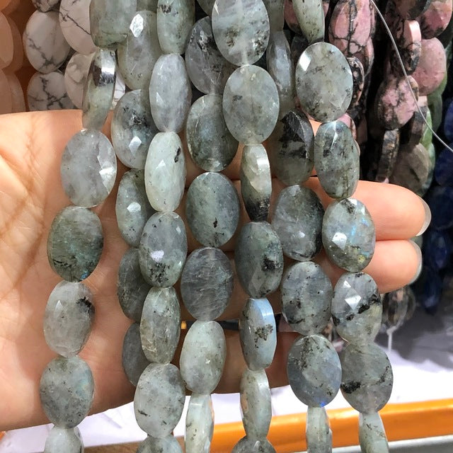 Howlite Crystal Stone Beads Flat Loose Beads