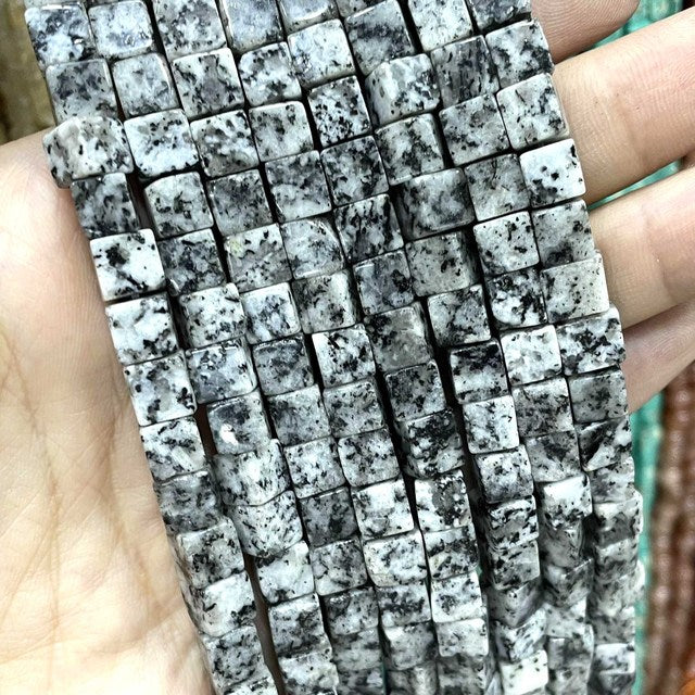 Natural Square Jades Stone Spacer Beads For Jewelry